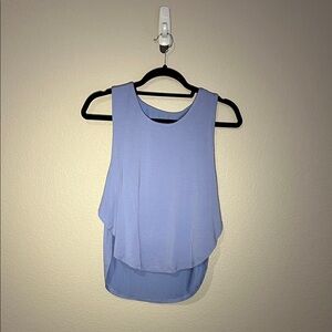 BuffBunny Soft Blue Layered Tank Top Confection Crop - Rainwater Blue - L